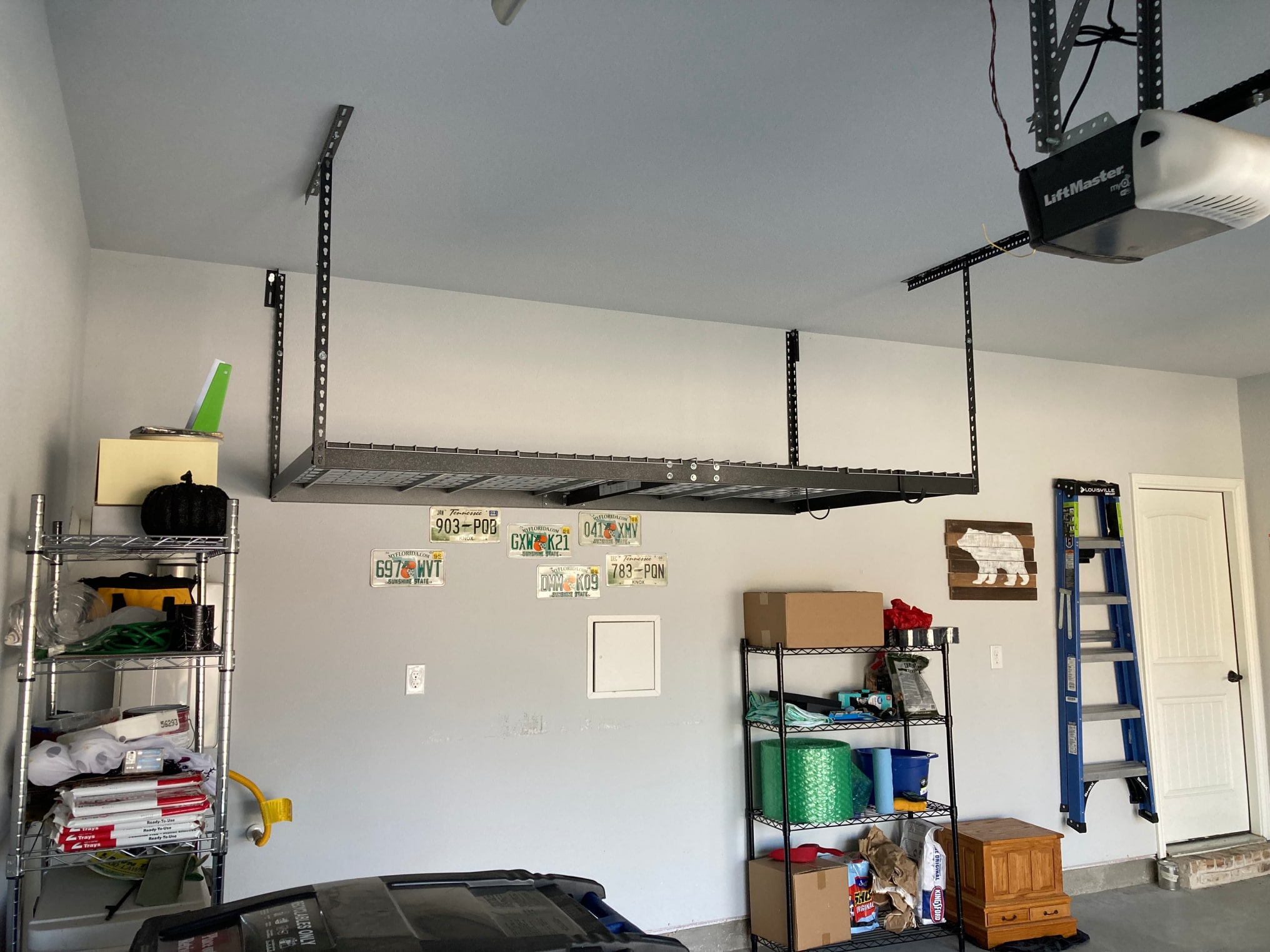 Safe Rack & Overhead Garage Storage Installation in McKinney HDR Garage