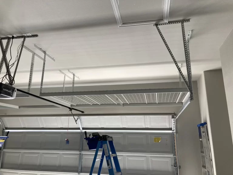 Overhead Garage Storage Rack Installation In Carrollton, TX